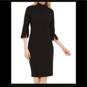 CK Mock Neck Dress with Split Sleeve